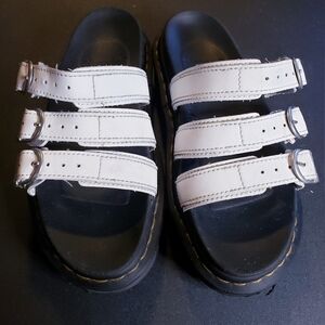Dr. Martens Blaire Slide Women's Size 5 White Black Platform Sandals